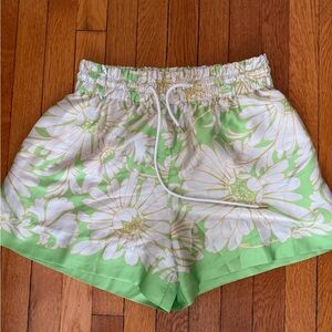 Sandro satin floral print shorts